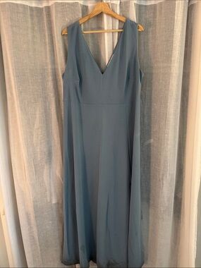 Birdy Grey Dusty Blue V-Neck Maxi Dress